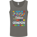 Autism Ribbon For My Grandson Autistic ASD Mens Vest Tank Top Charcoal