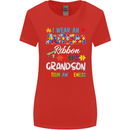 Autism Ribbon For My Grandson Autistic ASD Womens Wider Cut T-Shirt Red