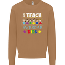 Autism Teacher I Teach Awesome Kid Autistic Mens Sweatshirt Jumper Caramel Latte