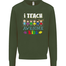Autism Teacher I Teach Awesome Kid Autistic Mens Sweatshirt Jumper Forest Green