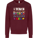 Autism Teacher I Teach Awesome Kid Autistic Mens Sweatshirt Jumper Maroon