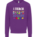 Autism Teacher I Teach Awesome Kid Autistic Mens Sweatshirt Jumper Purple