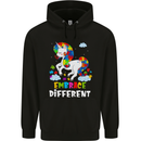 Autism Unicorn Embrace Different Autistic Mens 80% Cotton Hoodie Black