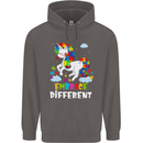 Autism Unicorn Embrace Different Autistic Mens 80% Cotton Hoodie Charcoal
