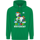 Autism Unicorn Embrace Different Autistic Mens 80% Cotton Hoodie Irish Green