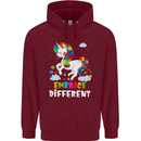 Autism Unicorn Embrace Different Autistic Mens 80% Cotton Hoodie Maroon