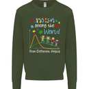 Autism World From Different Angles Autistic Mens Sweatshirt Jumper Forest Green