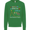 Autism World From Different Angles Autistic Mens Sweatshirt Jumper Irish Green
