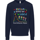 Autism World From Different Angles Autistic Mens Sweatshirt Jumper Navy Blue