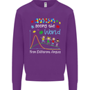 Autism World From Different Angles Autistic Mens Sweatshirt Jumper Purple
