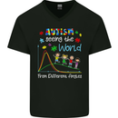 Autism World From Different Angles Autistic Mens V-Neck Cotton T-Shirt Black