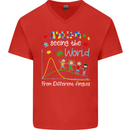 Autism World From Different Angles Autistic Mens V-Neck Cotton T-Shirt Red