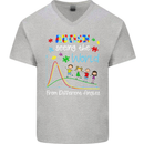 Autism World From Different Angles Autistic Mens V-Neck Cotton T-Shirt Sports Grey