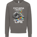 Autistic Father & Son Friends Autism ASD Mens Sweatshirt Jumper Charcoal