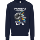 Autistic Father & Son Friends Autism ASD Mens Sweatshirt Jumper Navy Blue