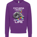Autistic Father & Son Friends Autism ASD Mens Sweatshirt Jumper Purple