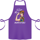 Autistic Mum Unbreakable Autism ASD Cotton Apron 100% Organic Purple