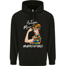 Autistic Mum Unbreakable Autism ASD Mens 80% Cotton Hoodie Black