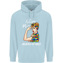 Autistic Mum Unbreakable Autism ASD Mens 80% Cotton Hoodie Light Blue