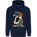 Autistic Mum Unbreakable Autism ASD Mens 80% Cotton Hoodie Navy Blue