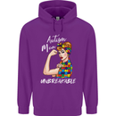 Autistic Mum Unbreakable Autism ASD Mens 80% Cotton Hoodie Purple