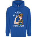Autistic Mum Unbreakable Autism ASD Mens 80% Cotton Hoodie Royal Blue