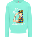 Autistic Mum Unbreakable Autism ASD Mens Sweatshirt Jumper Peppermint