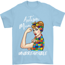 Autistic Mum Unbreakable Autism ASD Mens T-Shirt Cotton Gildan Light Blue