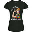 Autistic Mum Unbreakable Autism ASD Womens Petite Cut T-Shirt Black