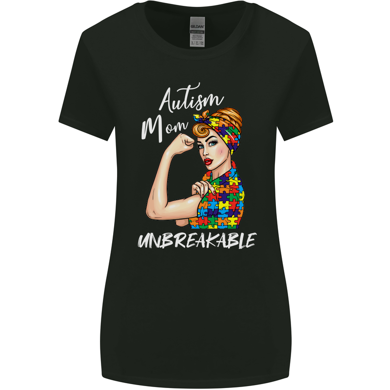 Autistic Mum Unbreakable Autism ASD Womens Wider Cut T-Shirt Black