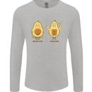 Avocado Gym Funny Fitness Training Healthy Mens Long Sleeve T-Shirt Sports Grey