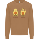 Avocado Gym Funny Fitness Training Healthy Mens Sweatshirt Jumper Caramel Latte