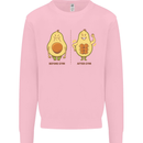 Avocado Gym Funny Fitness Training Healthy Mens Sweatshirt Jumper Light Pink