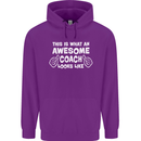 Awesome Coach Rugby Football Tennis Childrens Kids Hoodie Purple