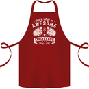 Awesome Dad to Be Looks New Dad Daddy Cotton Apron 100% Organic Maroon