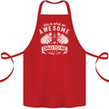 Awesome Dad to Be Looks New Dad Daddy Cotton Apron 100% Organic Red