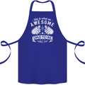 Awesome Dad to Be Looks New Dad Daddy Cotton Apron 100% Organic Royal Blue