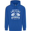 Awesome Dad to Be Looks New Dad Daddy Mens 80% Cotton Hoodie Royal Blue
