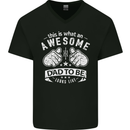 Awesome Dad to Be Looks New Dad Daddy Mens V-Neck Cotton T-Shirt Black