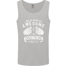Awesome Dad to Be Looks New Dad Daddy Mens Vest Tank Top Sports Grey