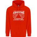 Awesome Stepdad Funny Father's Day Step Dad Mens 80% Cotton Hoodie Bright Red