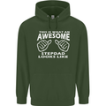 Awesome Stepdad Funny Father's Day Step Dad Mens 80% Cotton Hoodie Forest Green