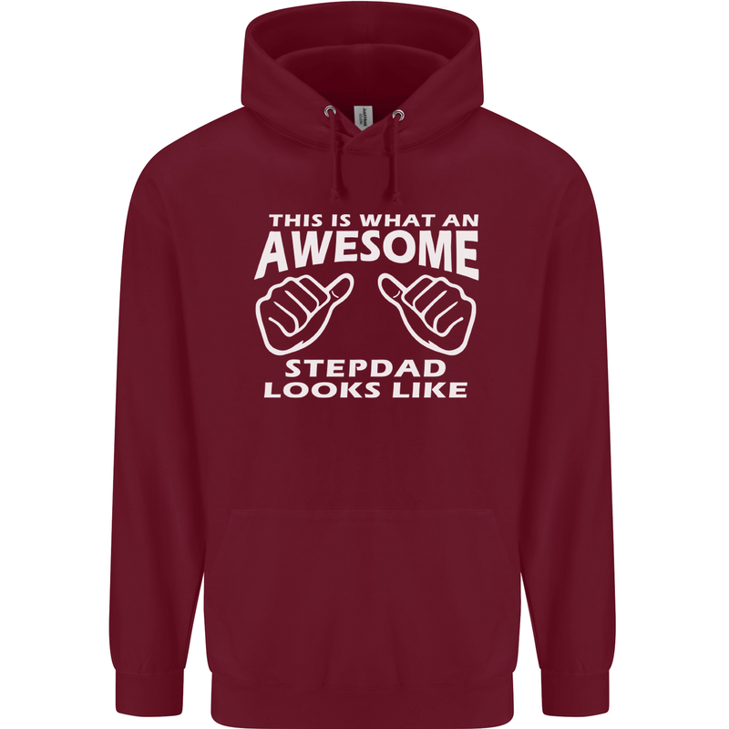 Awesome Stepdad Funny Father's Day Step Dad Mens 80% Cotton Hoodie Maroon