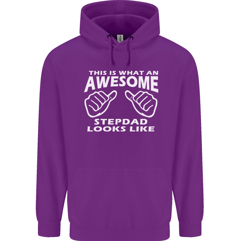 Awesome Stepdad Funny Father's Day Step Dad Mens 80% Cotton Hoodie Purple