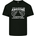 Awesome Stepdad Funny Father's Day Step Dad Mens Cotton T-Shirt Tee Top Black