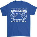 Awesome Stepdad Funny Father's Day Step Dad Mens T-Shirt Cotton Gildan Royal Blue
