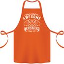Awesome Teacher Looks Like Teaching Funny Cotton Apron 100% Organic Orange