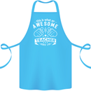 Awesome Teacher Looks Like Teaching Funny Cotton Apron 100% Organic Turquoise