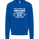 Awesome Tractor Driver Farmer Farming Mens Sweatshirt Jumper Royal Blue