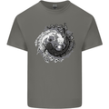 Axoloti Yin Yang Mens Cotton T-Shirt Tee Top Charcoal
